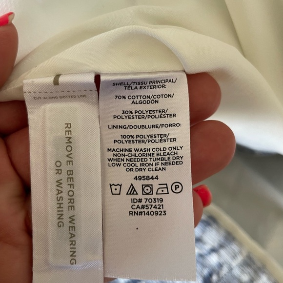 LOFT  blue white Mini A-Line Skirt Cocktail - Picture 8 of 8